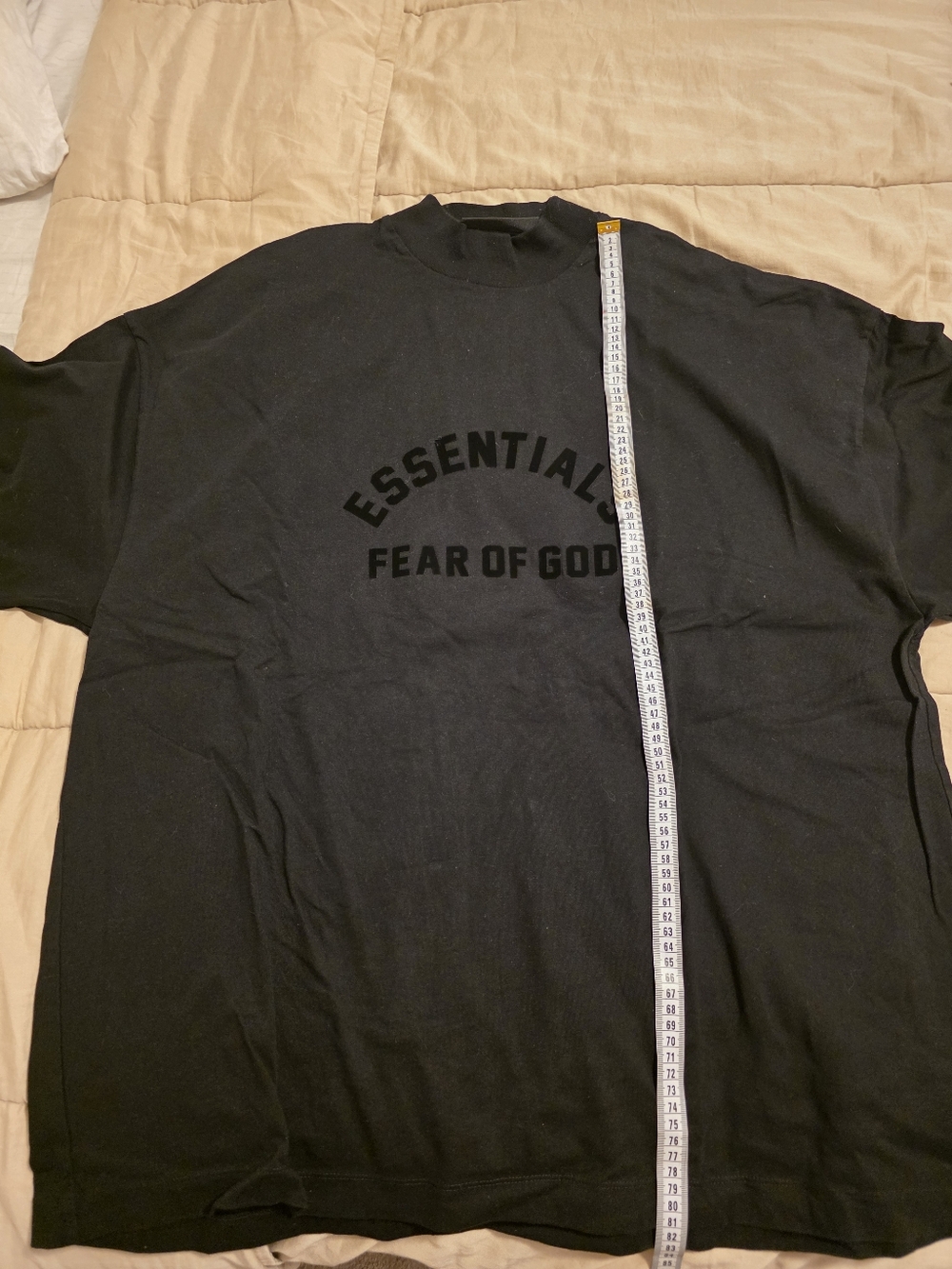 FEAR OF GOD - ESSENTIALS Mock Tee - LARGE ( and I mean large! ) - Black